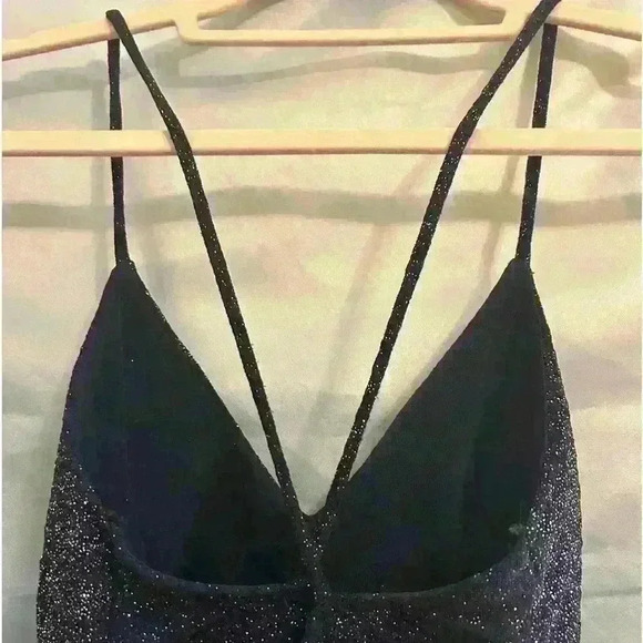 BLUE Lovely Day Sparkly Tight Spaghetti Strap Dress - Picture 14 of 15